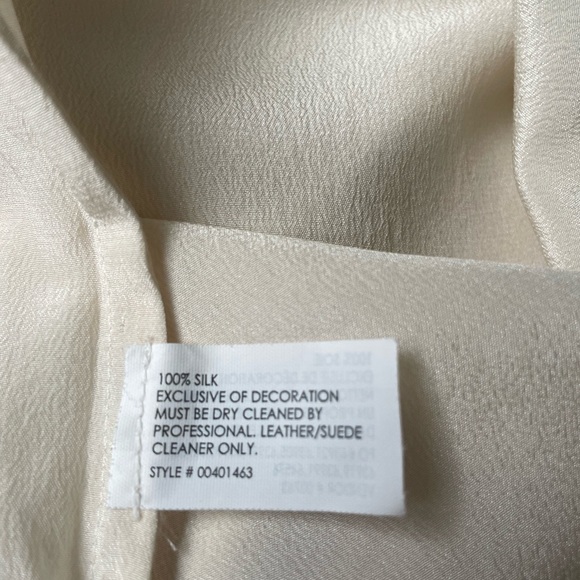 100% Silk Club Monaco Ivory Shirt. XS - Picture 3 of 8